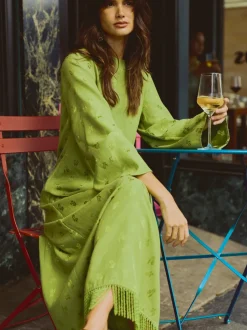 Ariana Dress in Olive Chartreuse