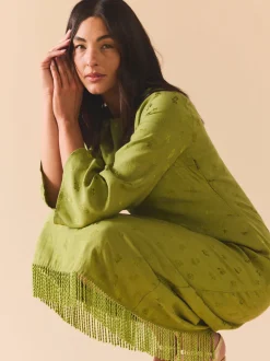 Ariana Dress in Olive Chartreuse