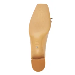 Arissa Block Nappa Leather Pump in Beige