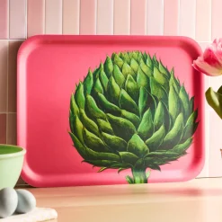 Artichoke Large Rectangular Birchwood Tray