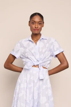 Asbury Top in Floral Clip Jacquard