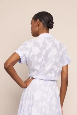 Asbury Top in Floral Clip Jacquard