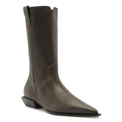 Ashley Leather Bootie in Black