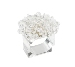 Aster Napkin Rings in Crystal, Set of 4