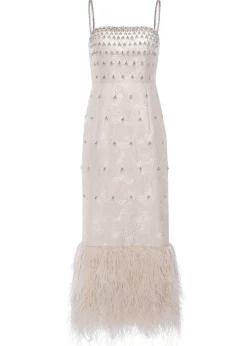 Astra Dress White Embellished Jacquard