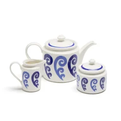 Athenee Peacock Two Tone Blue Tea Set