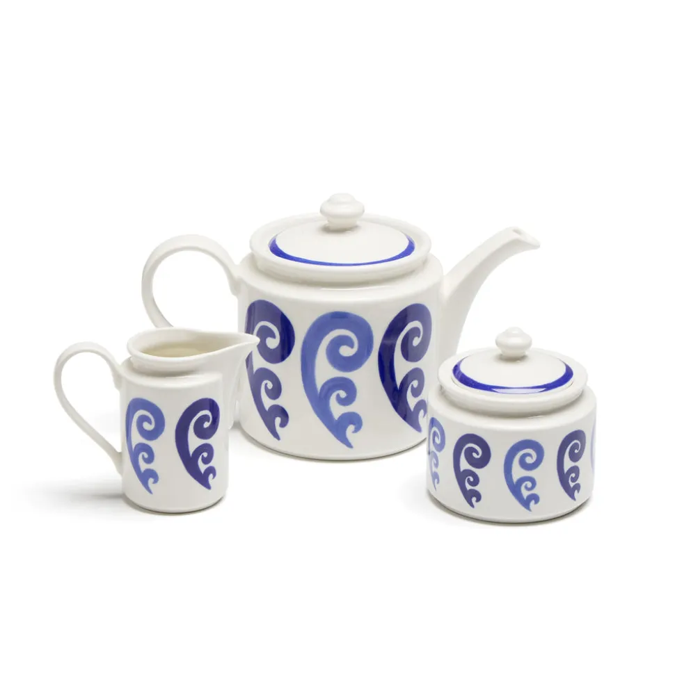 Athenee Peacock Two Tone Blue Tea Set