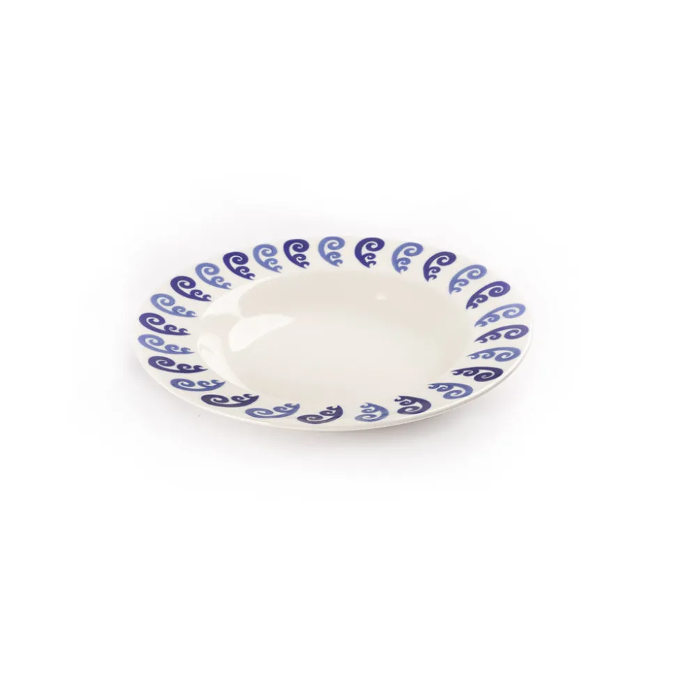Athenee Two Tone Blue Peacock Soup Plate