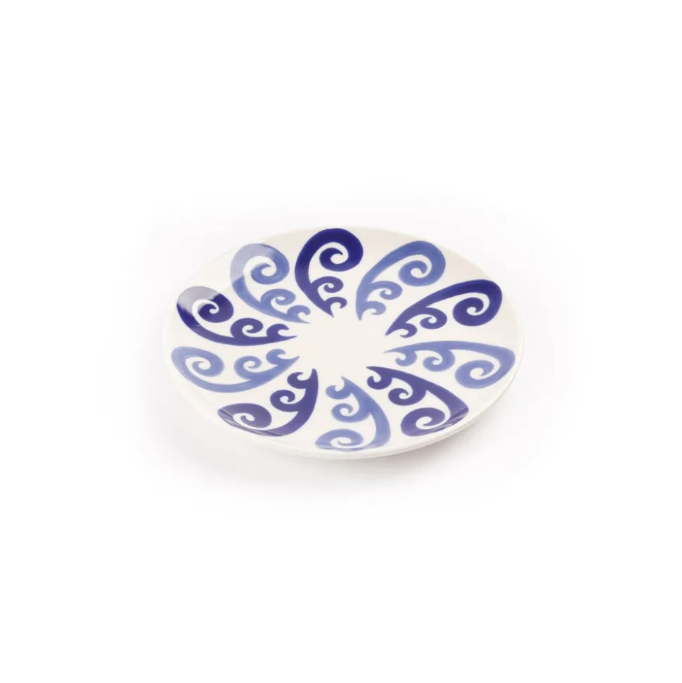 Athenee Two Tone Blue Peacock Dessert Plate