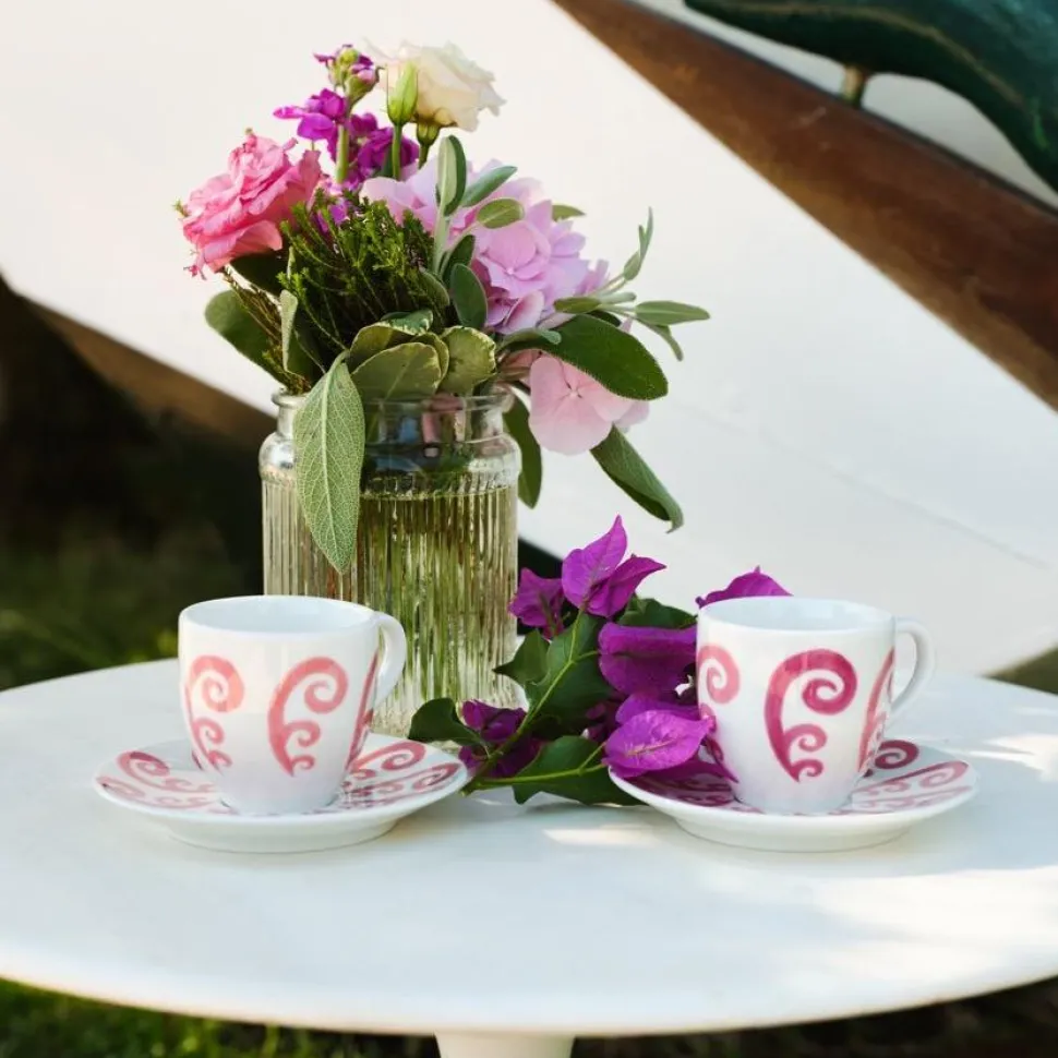 Athenee Two Tone Pink Peacock Coffee or Tea Cup