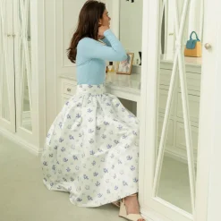 Audrey Skirt in Floral Delft