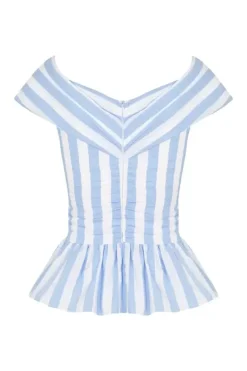 Aurelie Set in Blue & White Stripes