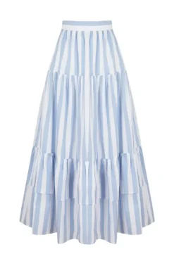 Aurelie Set in Blue & White Stripes