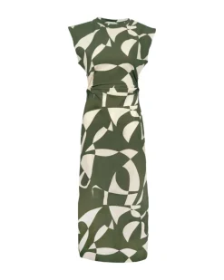 Aurora Dress in Fern & Ivory