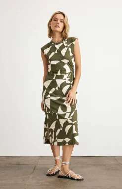 Aurora Dress in Fern & Ivory