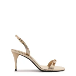 Aurora Sling Mid Metallic Sandal in Platina