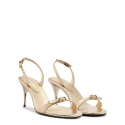Aurora Sling Mid Metallic Sandal in Platina
