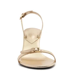 Aurora Sling Mid Metallic Sandal in Platina