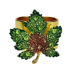 Autumn Leaf Napkin Ring Green