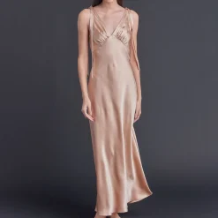 Ava Vintage Blush Silk Slip Dress