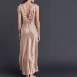 Ava Vintage Blush Silk Slip Dress