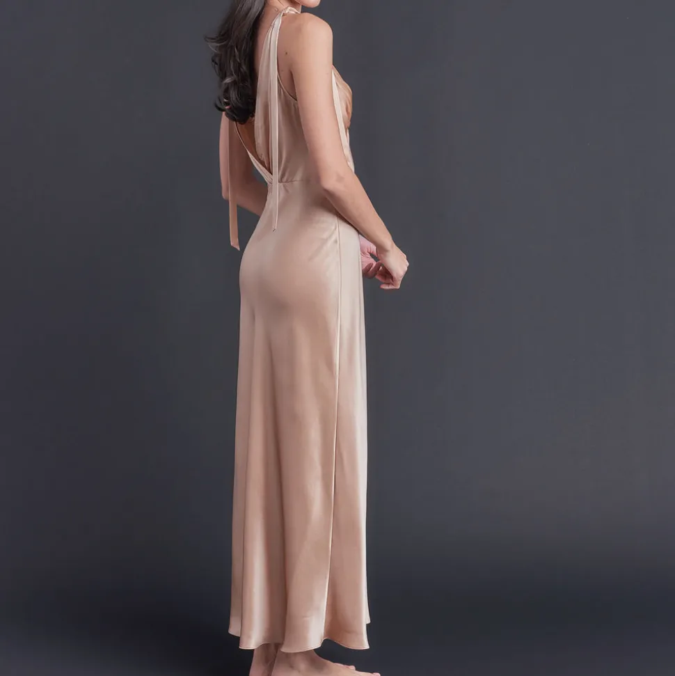 Ava Vintage Blush Silk Slip Dress