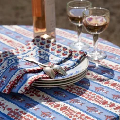 Avignon Napkins Red & Blue, Set of 6