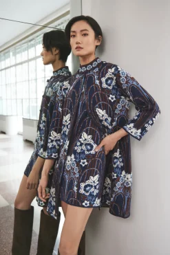 Ayla Mini Dress in Fontaine Navy