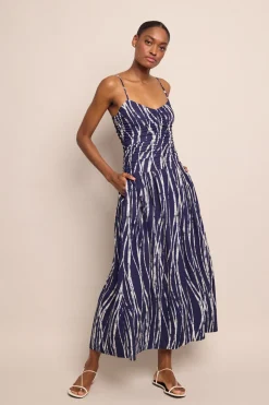 Azalea Dress in Avalon Evening Blue