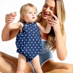 Baby Atlantic Dot Scalloped Bubble Romper