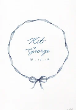 Baby Bow Print in Lake Blue