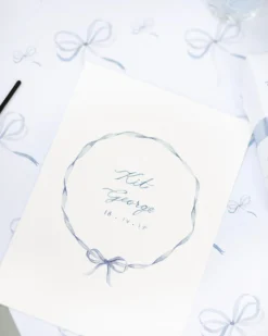 Baby Bow Print in Lake Blue