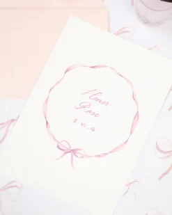 Baby Bow Print in Shell Pink