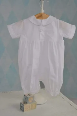 Baby Boys White Romper