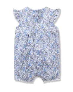 Baby Girl Pima Play Romper in Fleur d'Azur