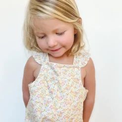 Baby Girls Marigold Floral Overalls