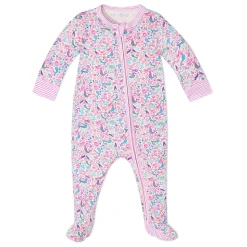 Baby Mermaids Zip Onesie in Pink