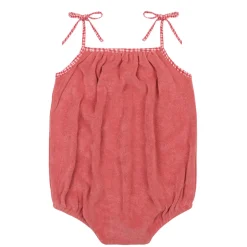 Baby Poppy Red French Terry Romper