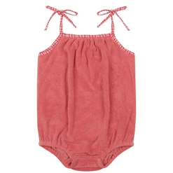 Baby Poppy Red French Terry Romper