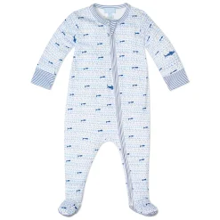 Baby Sharks Zip Onesie in Blue