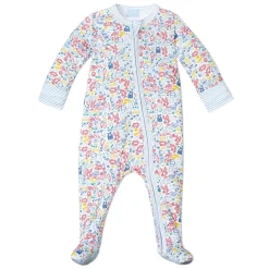 Baby Zip Onesie in Clam Bake