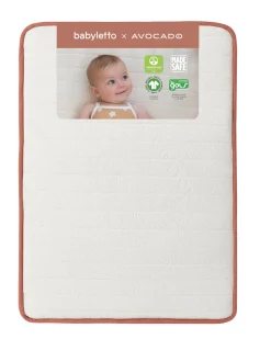 babyletto x Avocado Organic Mini Crib Mattress in White