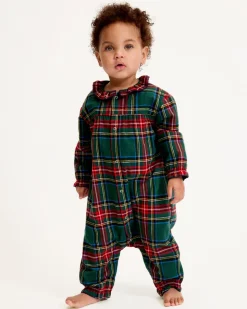 Baby's Brushed Twill Madeline Romper in Kensington Tartan