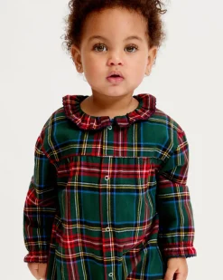 Baby's Brushed Twill Madeline Romper in Kensington Tartan