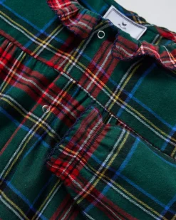 Baby's Brushed Twill Madeline Romper in Kensington Tartan
