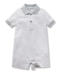 Baby's Pima Louis Play Romper in Grey Stripe