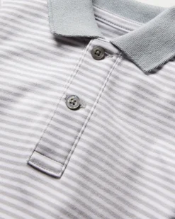 Baby's Pima Louis Play Romper in Grey Stripe