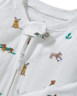 Baby’s Pima Peekaboo Romper in Jingle Paws