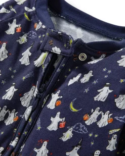 Baby’s Pima Peekaboo Romper in Spooky Slumber