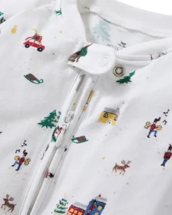 Baby’s Pima Peekaboo Romper in Holiday Town